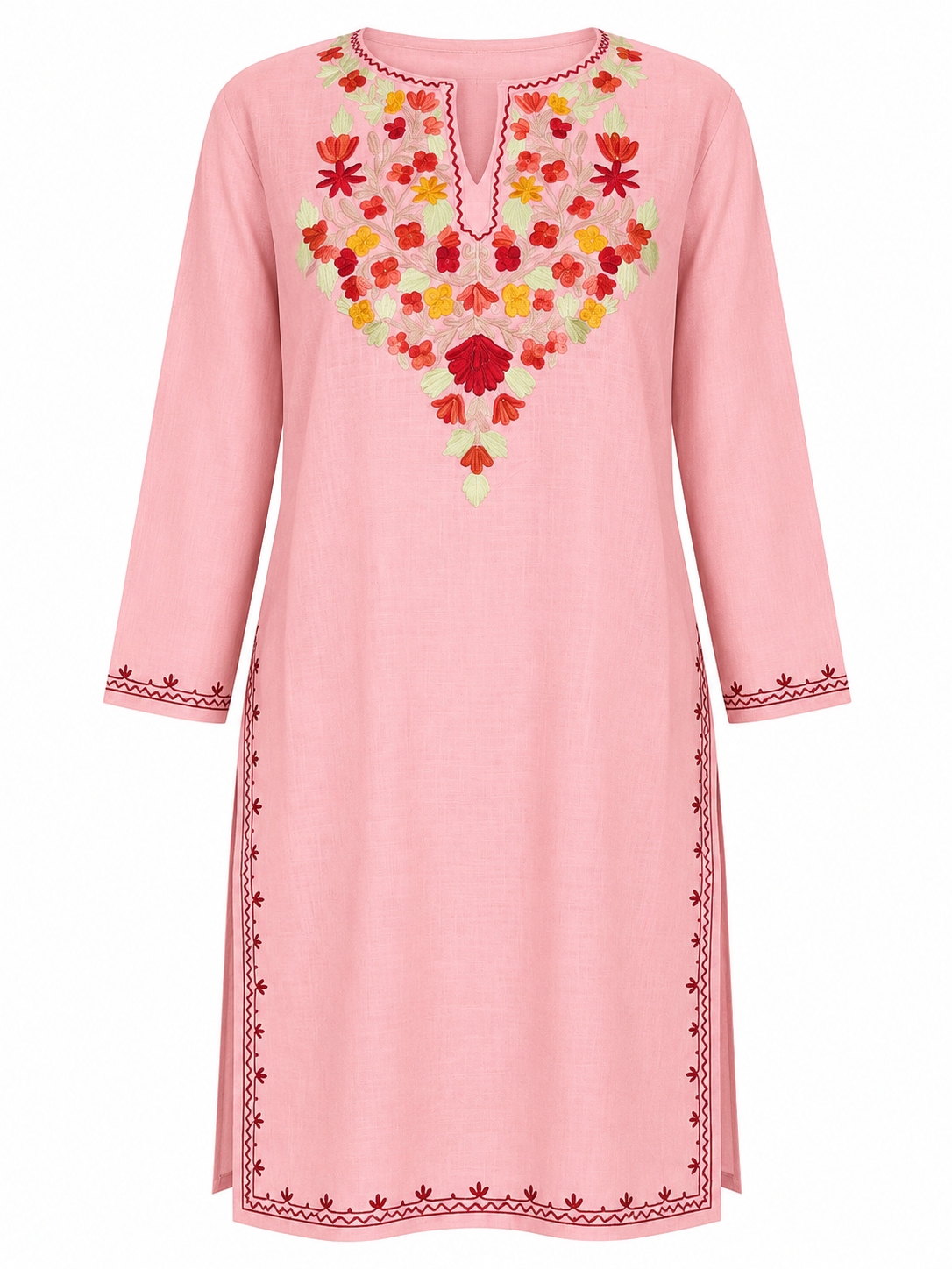 Kashmir Aari cotton Co-Ord Set | Vintage Pink